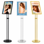 โปสเตอร์สแตนด์  เสาคู่ A4 หน้าเดียว Frame Color: Black, Silver, Gold