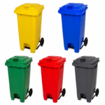Plastic Bin with Pedal and Wheel