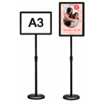 โปสเตอร์สแตนด์ อะลูมิเนียม รุ่นกรอบมน ขนาด A3 หน้าเดียว Frame Color: Black