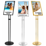 โปสเตอร์สแตนด์  เสาคู่ A3 หน้าเดียว Frame Color: Black, Silver, Gold
